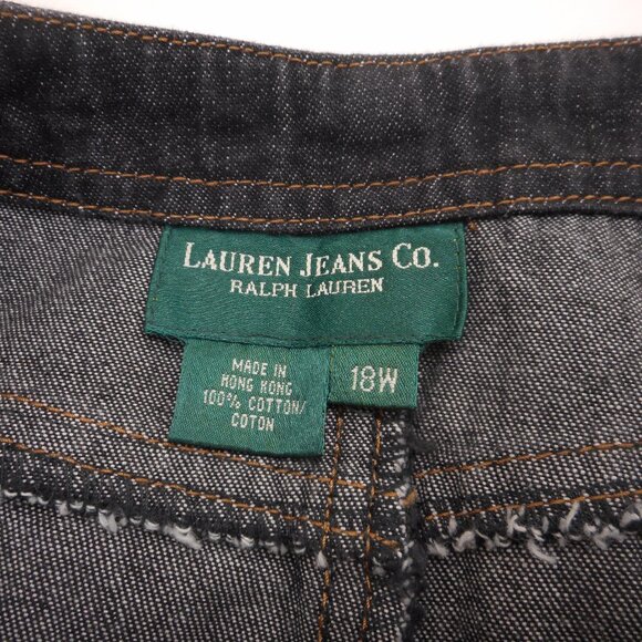 Lauren Ralph Lauren Jean Co. Women’s 18W Denim Skirt Black Button-up NWT Vintage - Picture 6 of 11